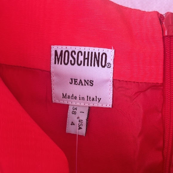 90’s Moschino jeans red mini with bow detail - Picture 2 of 3